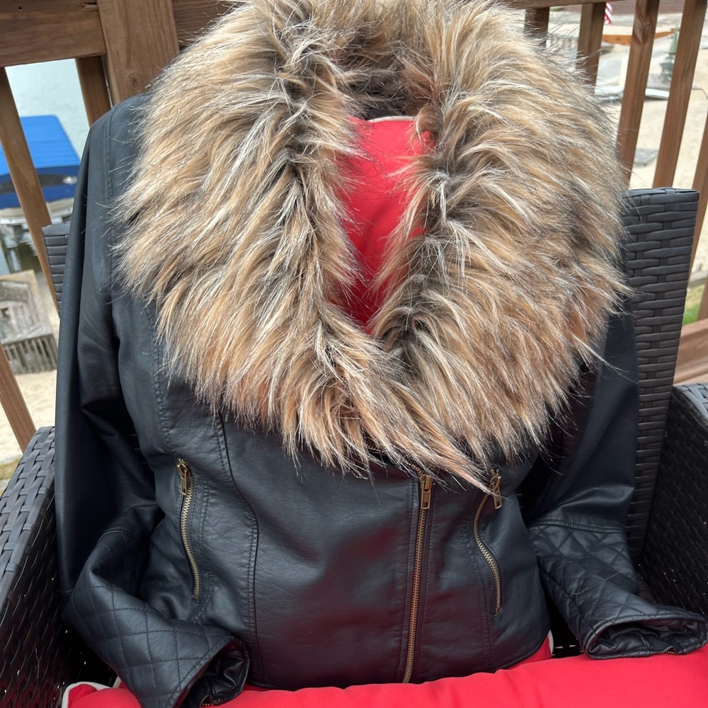 BB Dakota Black Faux Leather Jacket